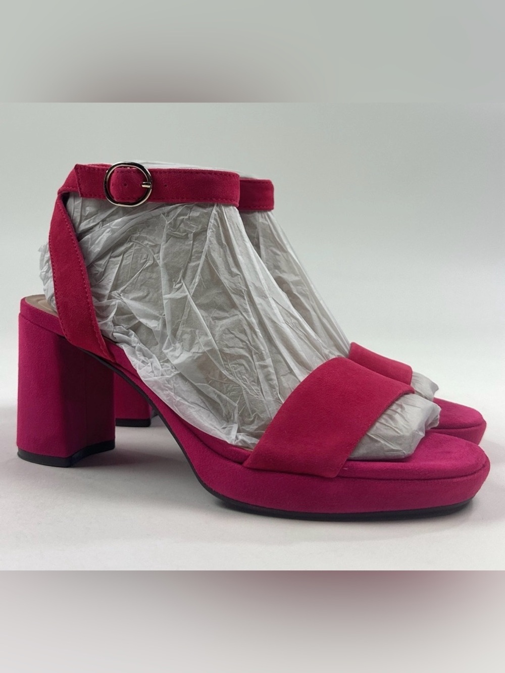 Clarks Ambyrlyn Bay Fuchsia Pink Womens Strappy Sandals Block Heel 26177007